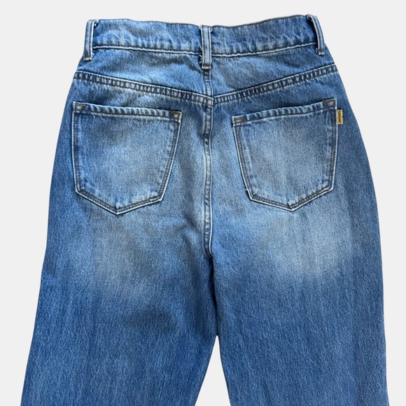 Vibrant M.I.U. High Rise Wide Leg Distressed Jeans Blue Juniors Sz 7 boho Grunge - Picture 15 of 16